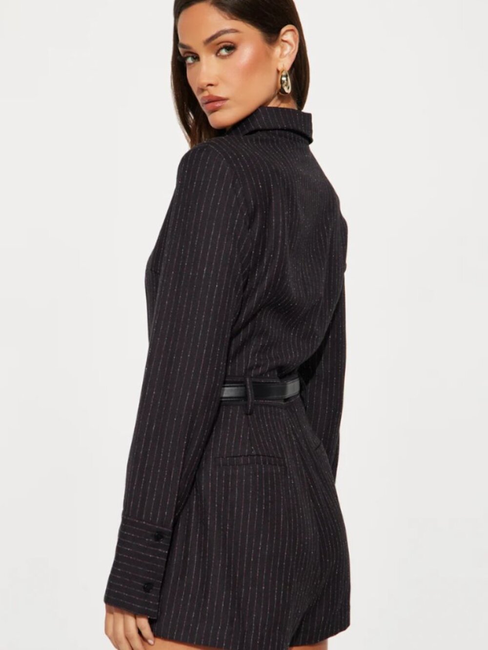 Business Moves Pinstripe Romper